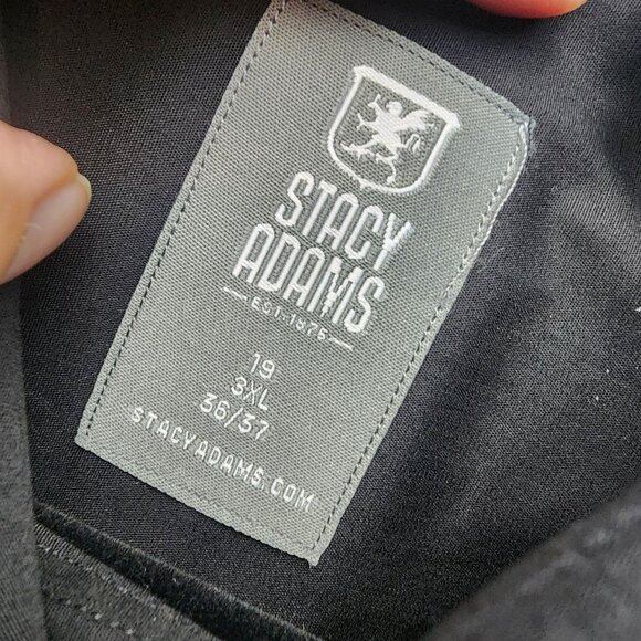 Stacy Adams Shirt Mens 19 Black Long Sleeve Modern Fit Button Up *NWT* - Picture 5 of 14
